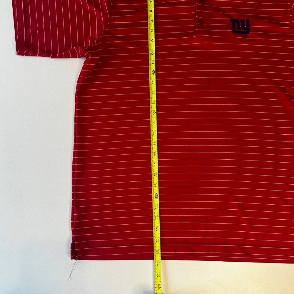 NY GIANTS Men's Antigua Short Sleeve Red/White Stripe Polo Shirt - Picture 6 of 7